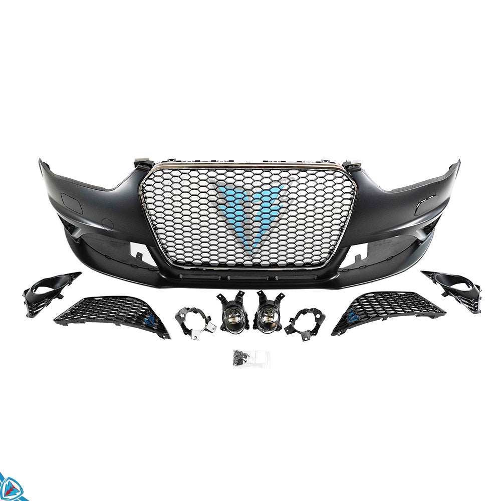 2013-2016 Audi A4 / S4 (B8.5) RS4 Style Polypropylene Front Bumper Conversion Kit | E3Tuning