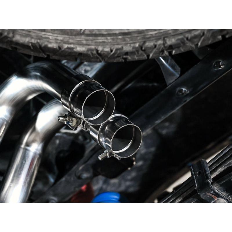AWE 2016-2023 Toyota Tacoma 0FG Catback Exhaust w/ BashGuard - Dual Diamond Black Tips