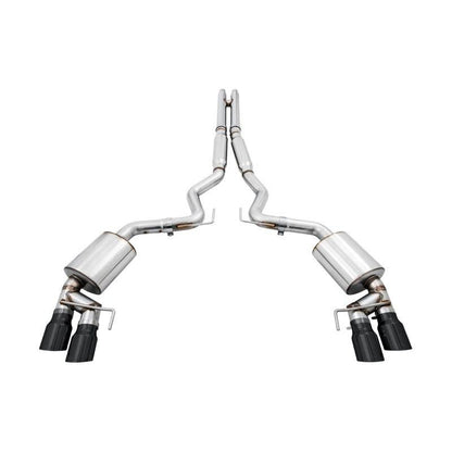 AWE Tuning 2018+ Ford Mustang GT (S550) Cat-back Exhaust - Touring Edition (Quad Diamond Black Tips)