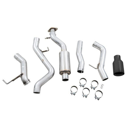 AWE Tuning 2021+ Ford Bronco 0FG Single Rear Exit Exhaust w/Diamond Black Tip & Bash Guard