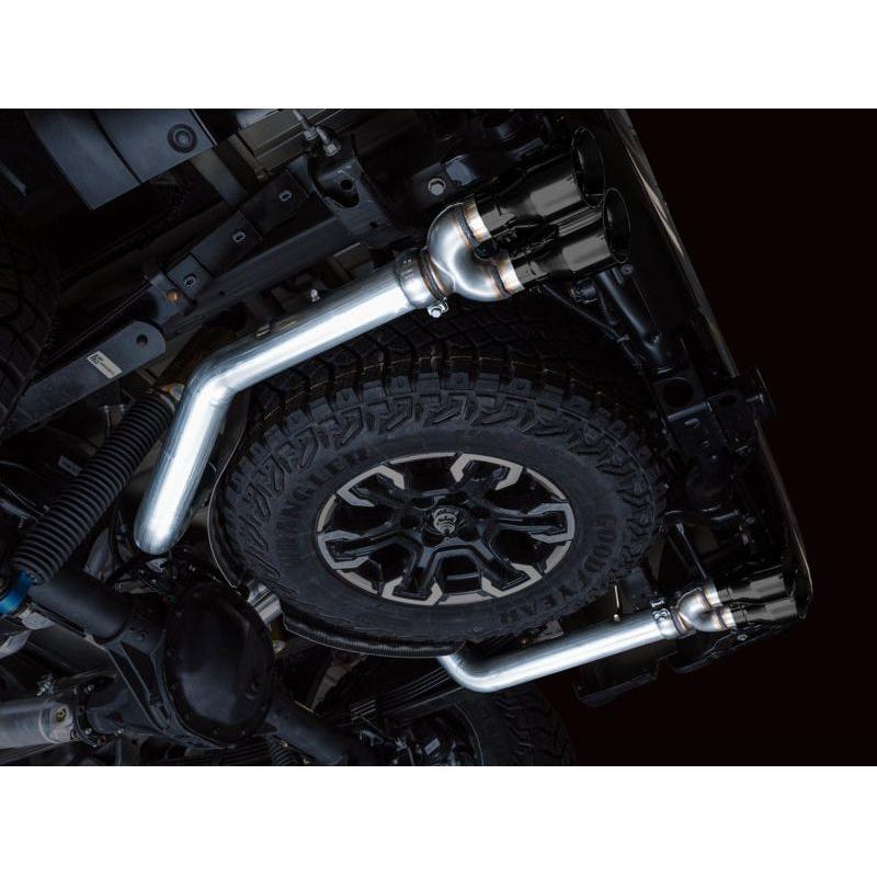 AWE Tuning 22-23 GMC Sierra 1500 AT4X 6.2L 0FG Catback Split Dual (Flat Bumper) - Diamond Black Tips
