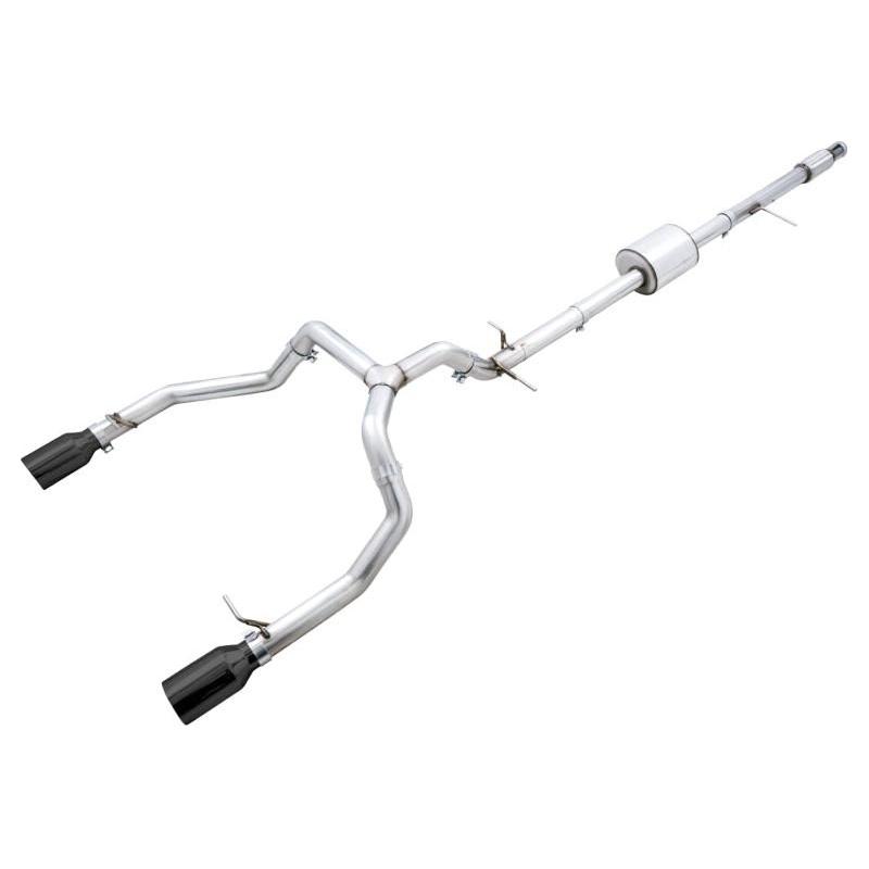 AWE Tuning 4th Gen GM 1500 5.3L 0FG Catback Dual Side Exit (Flat Bumper) - Diamond Tips