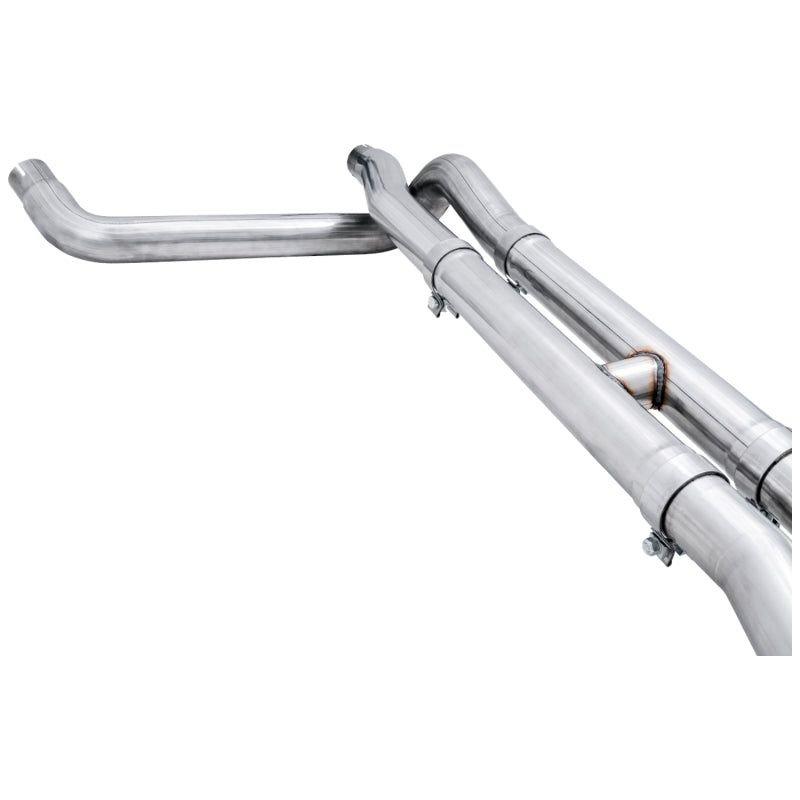 AWE Tuning 4th Gen GM 1500 6.2L 0FG Catback Split Rear Exit (w/ Bumper Cutouts) - Quad Diamond Tips
