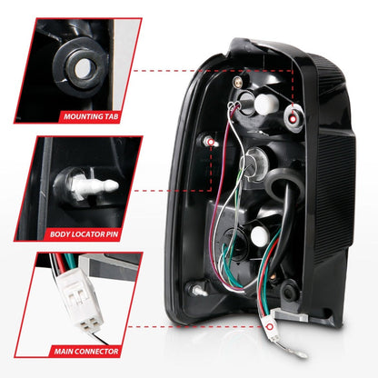 Anzo 2001-2002 Toyota 4 Runner LED Tail lights Black