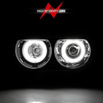 Anzo 2008-2014 Dodge Challenger Projector Headlights w/ Halo Black (CCFL)