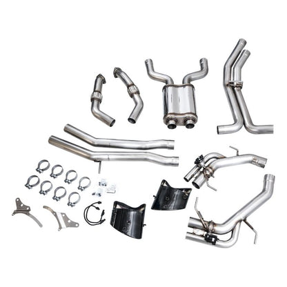 AWE Tuning 2021-2025 Audi C8 RS6/RS7 SwitchPath Cat-back Exhaust - Diamond Black Tips