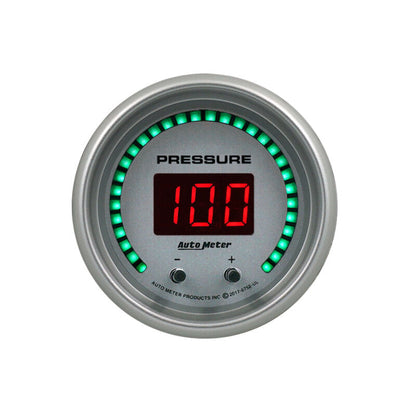 Autometer 52.4mm Silver Switchable 0-1600 PSI/0-110 BAR Fluid Pressure UltraLite Elite Digital Gauge 6752-UL