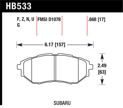 Hawk 05-08 LGT D1078 Performance Ceramic Street Front Brake Pads