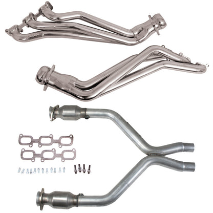 BBK 11-14 Ford Mustang V6 1-3/4 Long Tube Headers w/High Flow Catted X-Pipe (Silver Ceramic) 16422