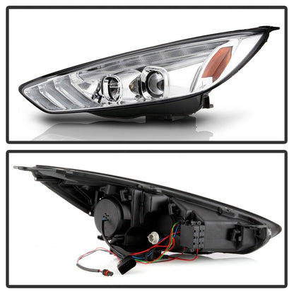 Spyder 15-18 Ford Focus Projector Headlights - Seq Turn Light Bar - Chrome PRO-YD-FF15-LBSEQ-C 5086457
