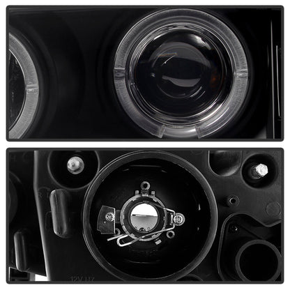 Spyder BMW E46 3-Series 02-05 4DR Projector Headlights 1PC LED Halo Blk PRO-YD-BMWE4602-4D-AM-BK 5042415