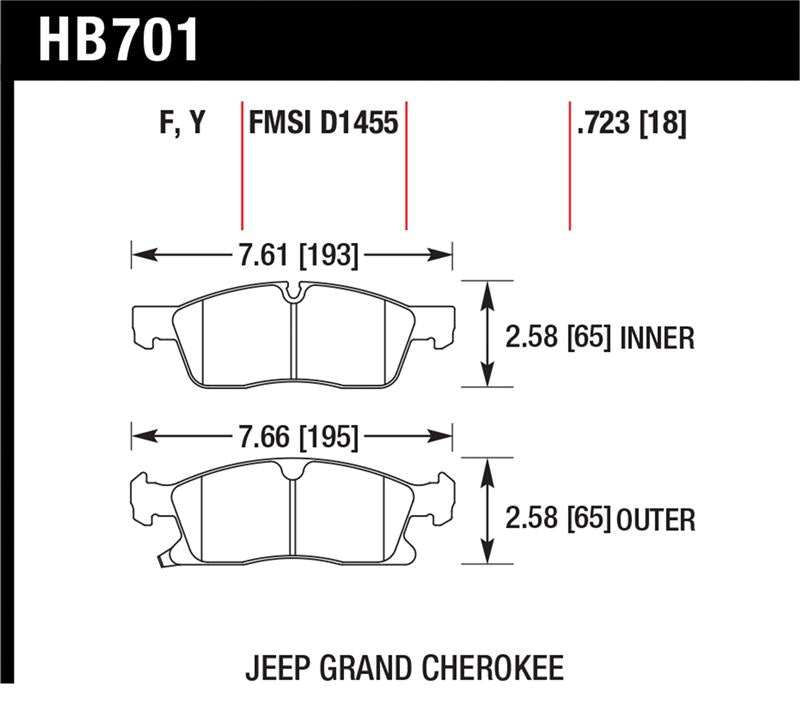 Hawk 11-12 Dodge Durango / 11-12 Jeep Grand Cherokee LTS Front Street Brake Pads