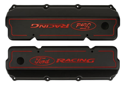 Ford 351C Aluminum Valve Cover Set - Black Finish FRDM6582-Z351B