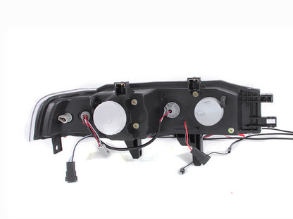 Anzo 1990-1993 Honda Accord Projector Headlights w/ Halo Black 1pc
