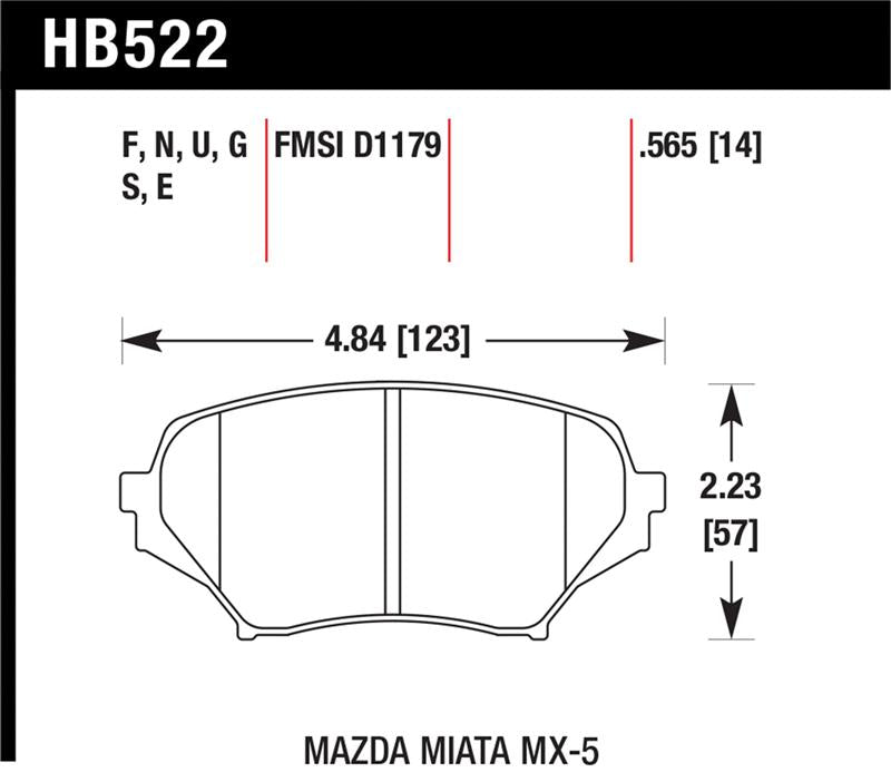 Hawk 06-10 Mazda Miata Mx-5 Front HPS Street Brake Pads