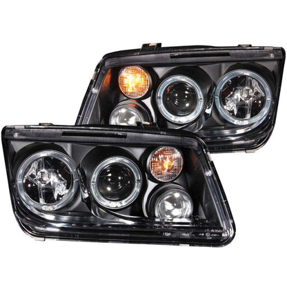 Anzo  USA Voklswagen Jetta MK4 Projector Headlights W/ Halo Black