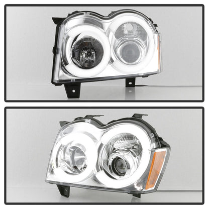 Spyder 05-07 Jeep Grand Cherokee - Light Bar Projector Headlights - Chrome - PRO-YD-JGC05V2-LB-C 5086112