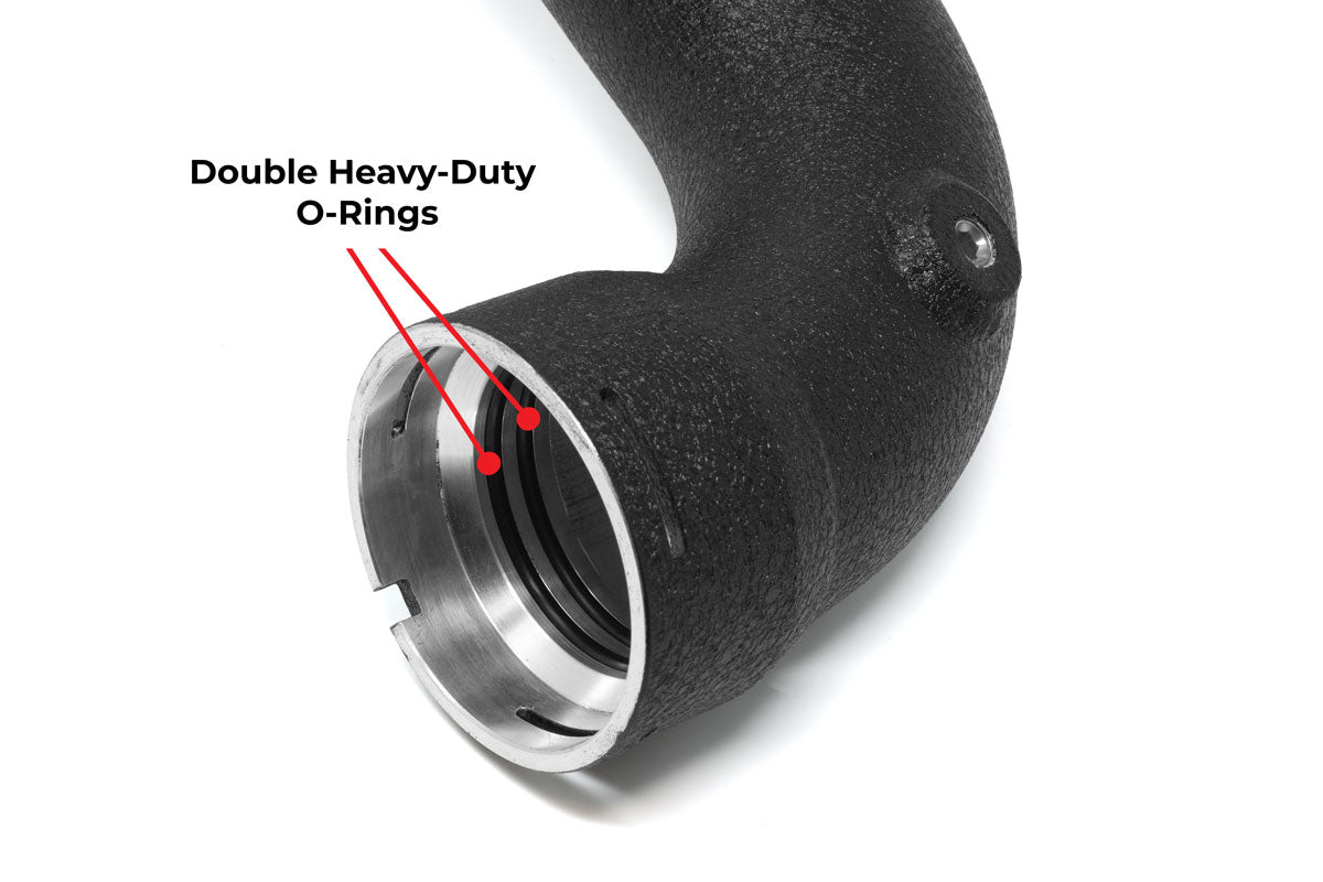 BMS charge pipe turbo flange double o-ring high boost