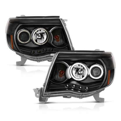 Anzo 2005-2011 Toyota Tacoma Projector Headlights w/ Halo Black