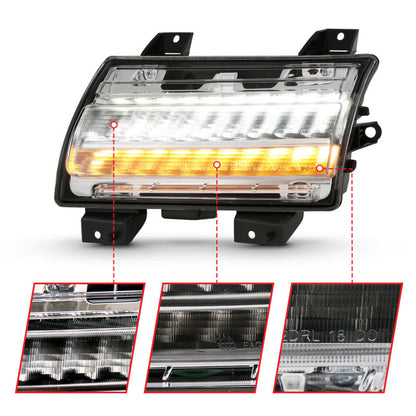 ANZO 18-19 Jeep Wrangler JL Halogen Chrome Clear w/ Sequential Signal 511083