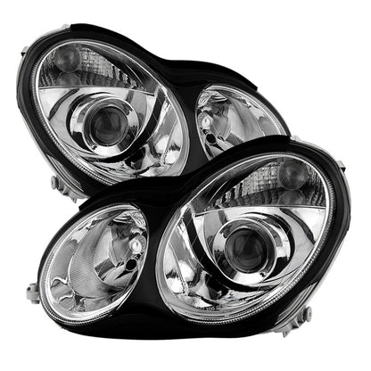 SPYDER Xtune Mercedes W203 C Class Sedan 01-05 Projector Headlights -Chrome PRO-JH-MBW203-C 9029783