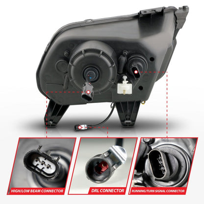 ANZO 10-14 Ford Mustang LED Projector Headlights w/Sequential Light Tube (NON HID Compatible) 121577