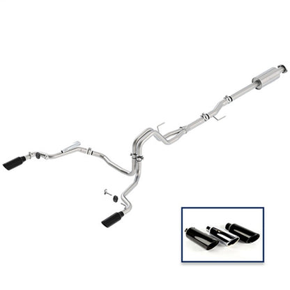Ford Racing 15-18 F-150 5.0L Cat-Back Extreme Exhaust System Rear Exit w/ Black Chrome Tips M-5200-F1550DEBA