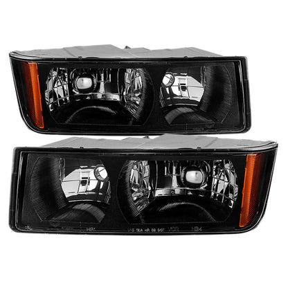 SPYDER Xtune Chevy Avalanche w/ Body Cladding Only 02-06 OEM Headlights - OEM (Black) HD-JH-CAVA02-AM-BK 9029561