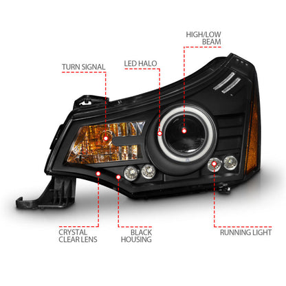 Anzo 2008-2011 Ford Focus Projector Headlights Black
