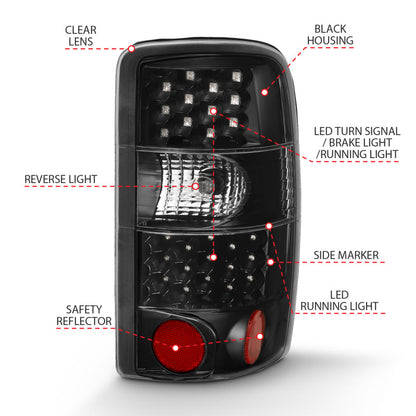 ANZO 2000-2006 Chevrolet TahOE Led Taillights Black/Clear 311298