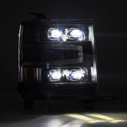 AlphaRex 16-18 Chevy 1500HD NOVA-Series LED Proj Headlights BK w/Actv Lgt/SeqSig & DRL (Req 810023) 880237 *Discontinued
