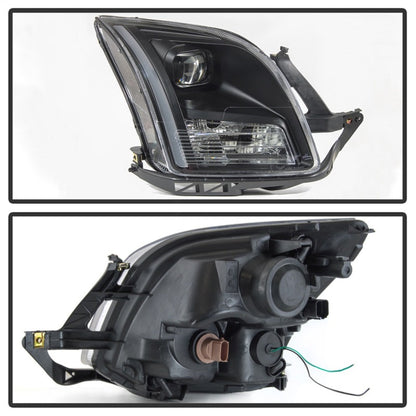 SPYDER xTune 06-09 Ford Fusion Light Bar DRL Projector Headlights - Black (PRO-JH-FFU06-LB-BK) 9042119