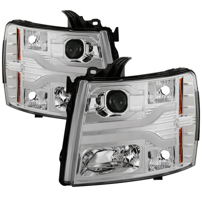Spyder Chevy Silverado 1500 07-13 Version 3 Projector Headlights - Chrome PRO-YD-CS07V3-LBDRL-C 5083616