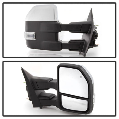 SPYDER xTune 15-17 Ford F-150 Heated LED Telescoping Pwr Mirrors - Clr (Pair) (MIR-FF15015S-G4-PWH-CL-SET) 9943072