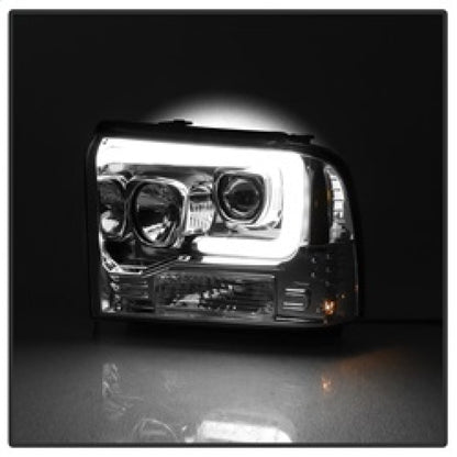 Spyder 05-07 Ford F250/350/450 SD Ver 2 Proj Headlights - Light Bar DRL - Black PRO-YD-FS05V2-LB-C 5084682