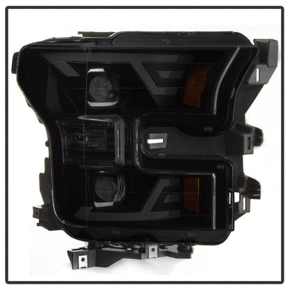 SPYDER xTune 15-17 Ford F-150 DRL LED Light Bar Projector Headlights - Black Smoke (PRO-JH-FF15015-LB-BSM) 9042942