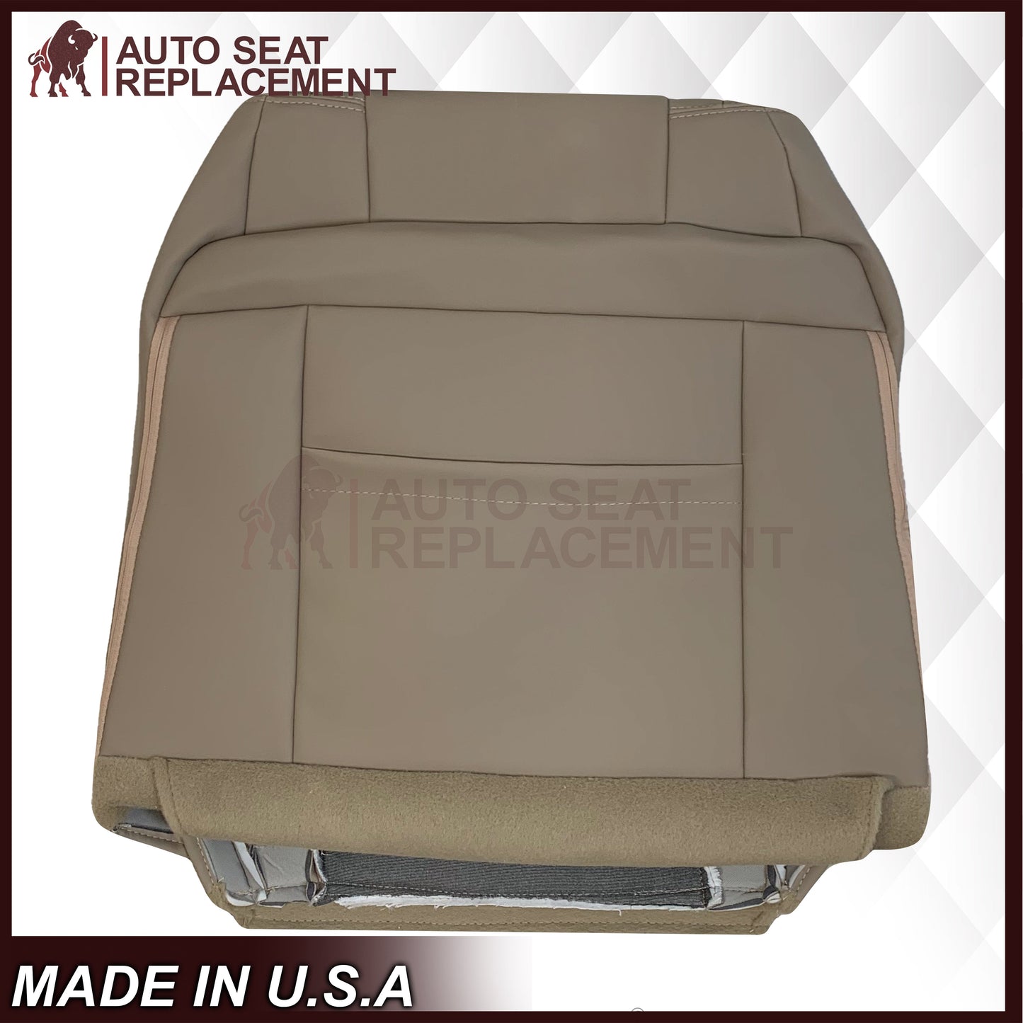 2009 - 2012 Dodge Ram 1500 2500 3500 Laramie Replacement Seat Cover in Light Pebble “Tan" With Perforated Inserts: Choose From Variants