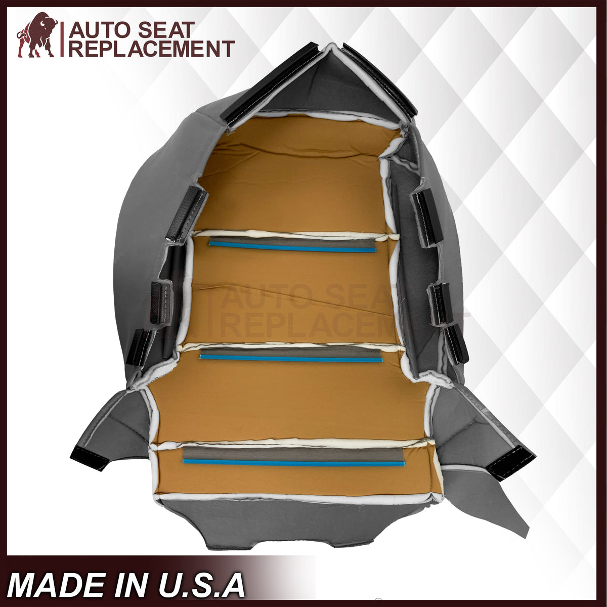 2014-2019 GMC Sierra W/T Base Work Truck Replacement Cloth Seat Cover: Gray