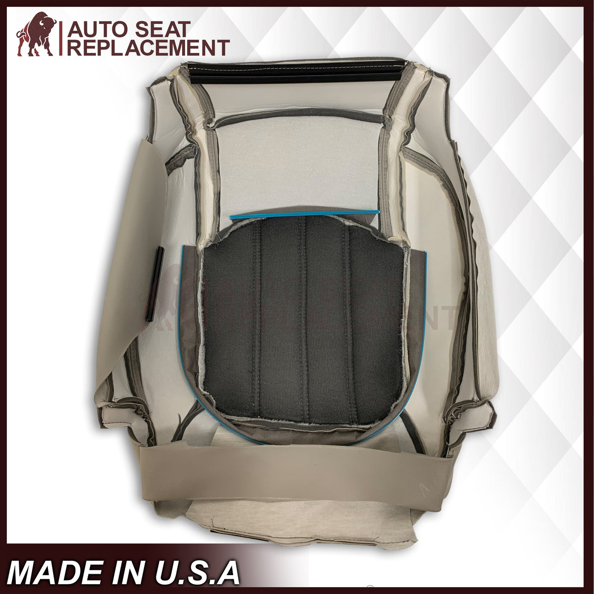 2008-2012 Buick Enclave Driver or Passenger Bottom Perforated Seat Cover in Gray: Choose Leather or Vinyl