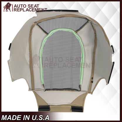 2006 - 2011 Buick Lucerne Driver or Passenger Bottom Perforated Seat Cover In Light Cashmere Tan: Choose Leather or Vinyl