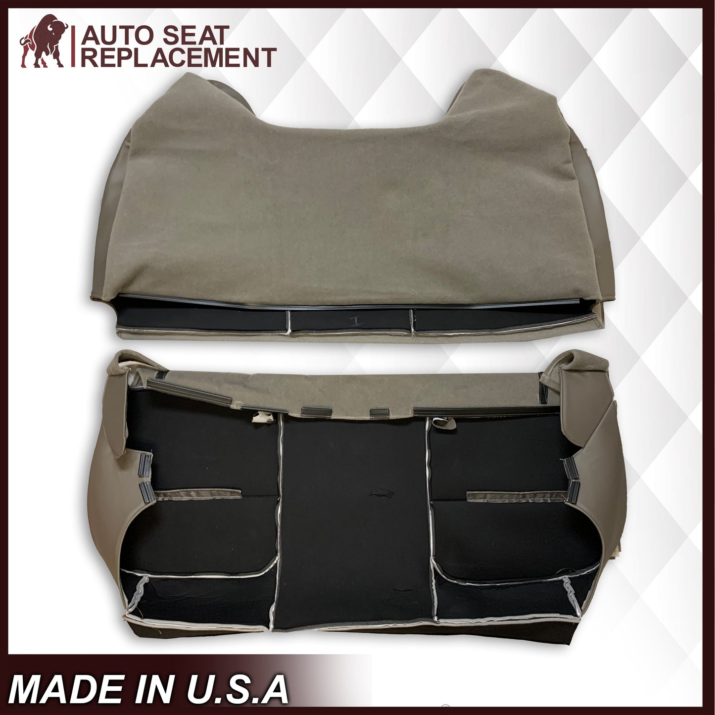2008-2010 Ford F-250 F-350 F-450 F-550 Super Duty XL Work Truck Seat Cover in Medium Stone Gray: Choose From Variants