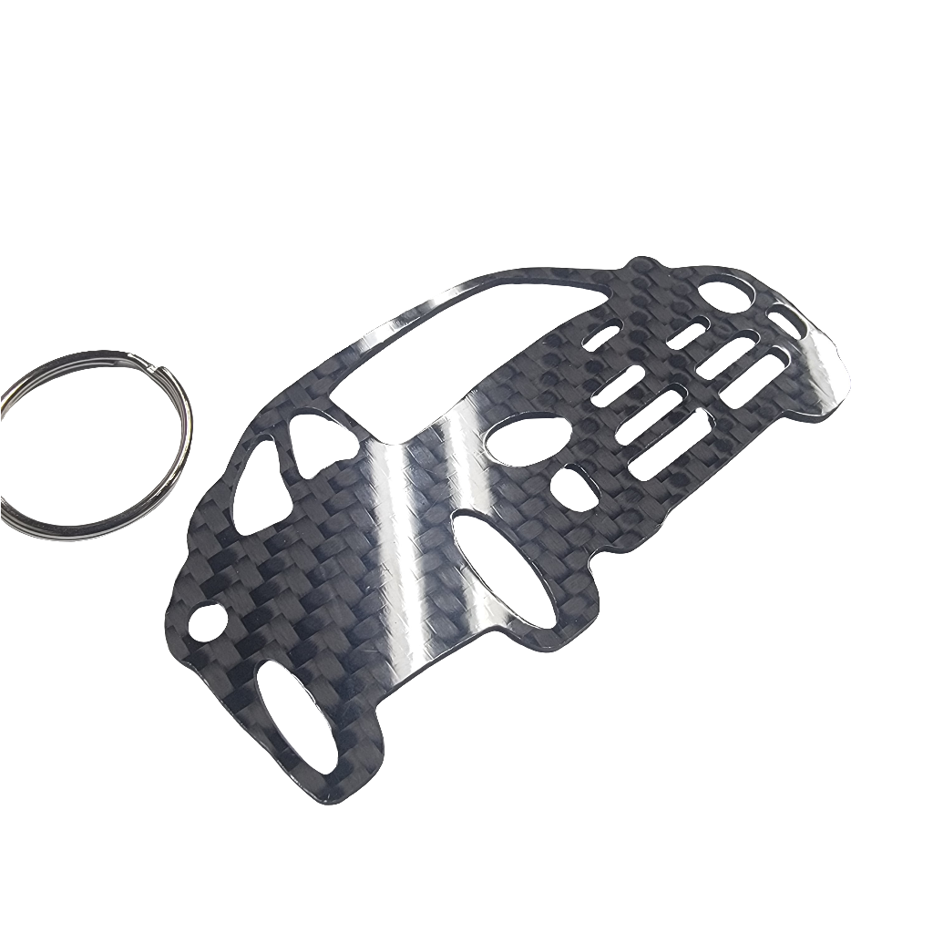 Carbon Fiber keychain for Dodge Neon SRT-4 (2003-2005)  Inspired Keychain Lanyard 3d  front view Glossy Twill