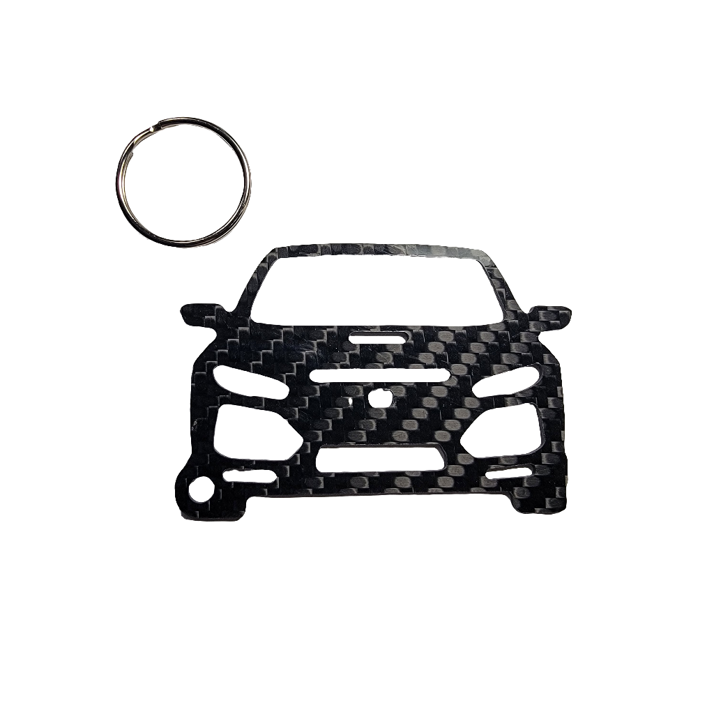 Carbon Fiber keychain for Honda Civic Type R FK8 (2017-Present) 6th Generation Inspired Keychain Lanyard front view Glossy Twill