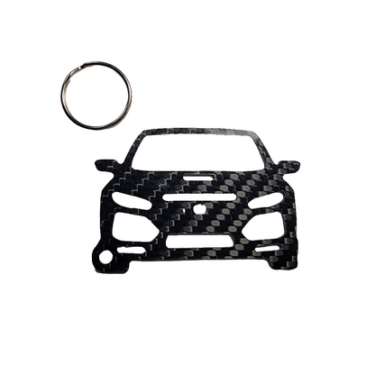 Carbon Fiber keychain for Honda Civic Type R FK8 (2017-Present) 6th Generation Inspired Keychain Lanyard front view Glossy Twill