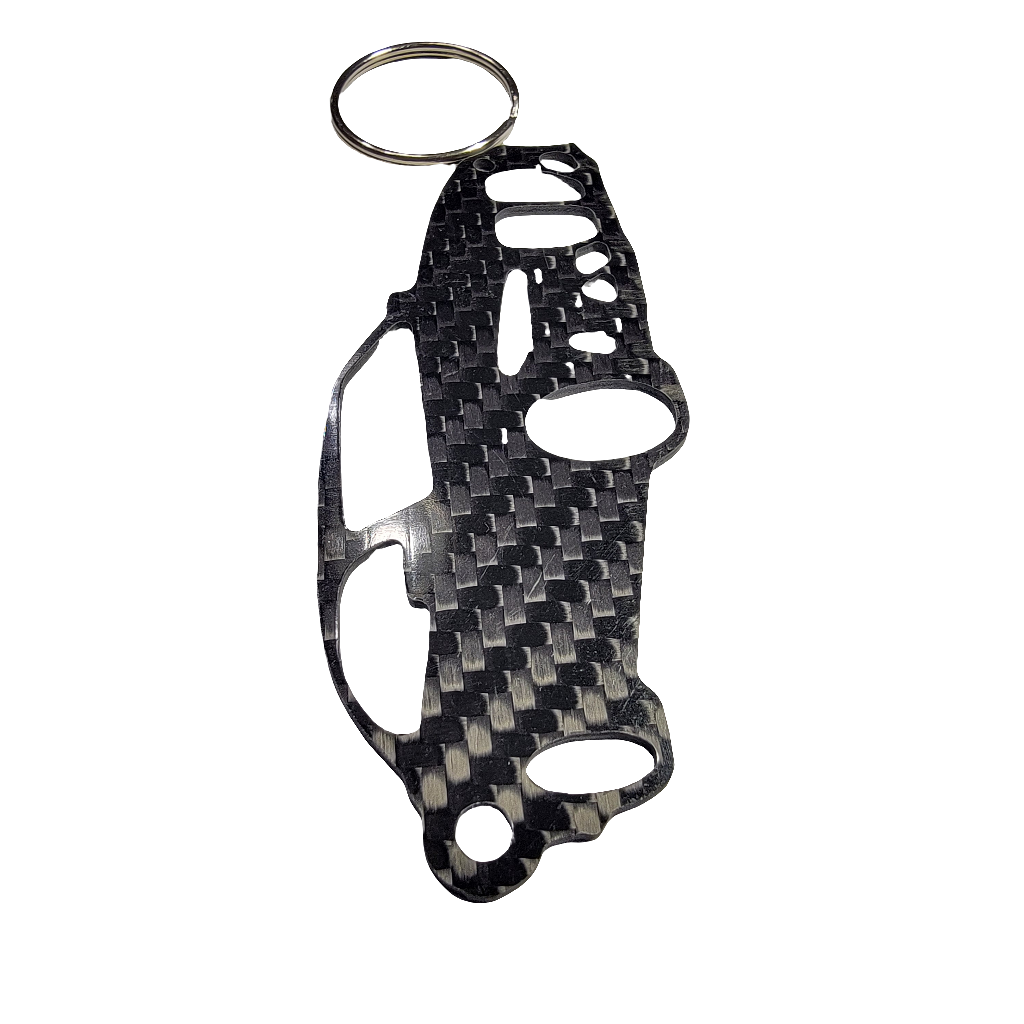 Carbon Fiber keychain for BMW M3 G80 (2021-Present) Inspired Keychain Lanyard 3D   front view Glossy Twill