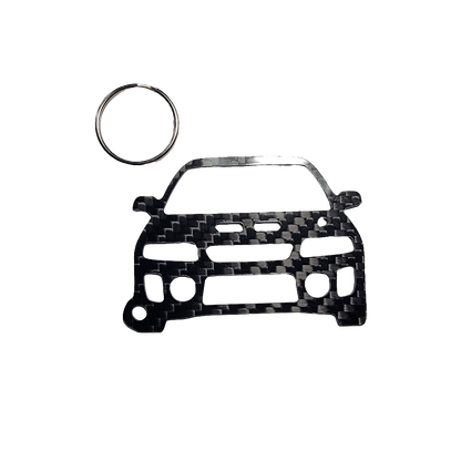 Carbon Fiber keychain for Mitsubishi Lancer Evolution V CP9A (1998-1999)  Inspired Keychain Lanyard  front  Glossy Twill 4G63