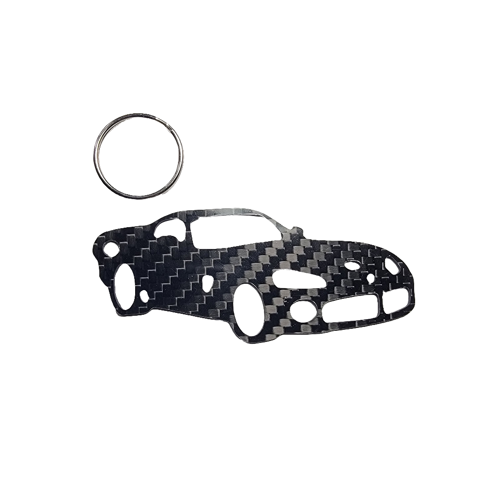 Carbon Fiber keychain for Dodge Viper ZB (2003-2008) 2nd generation Inspired Keychain Lanyard 3d front view Glossy Twill