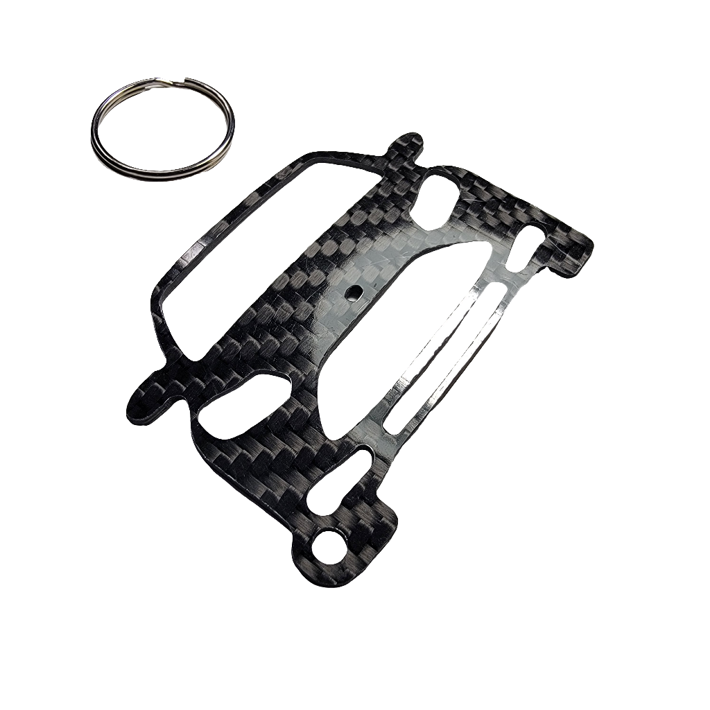 Carbon Fiber keychain for Ford Focus ST (2013-2014) Inspired Keychain Lanyard   front view Glossy Twill