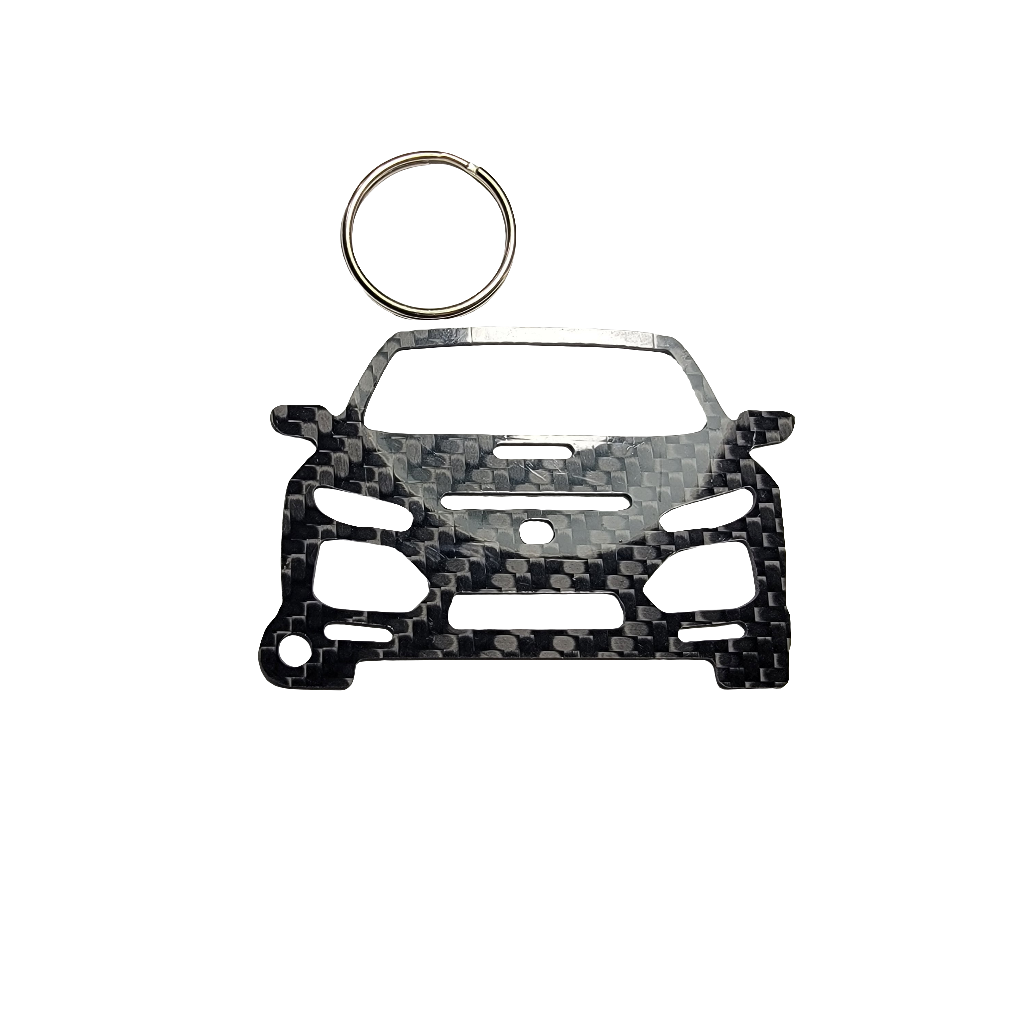 Carbon Fiber keychain for Honda Civic Type R FK8 (2017-Present) 6th Generation Inspired Keychain Lanyard front view Glossy Twill