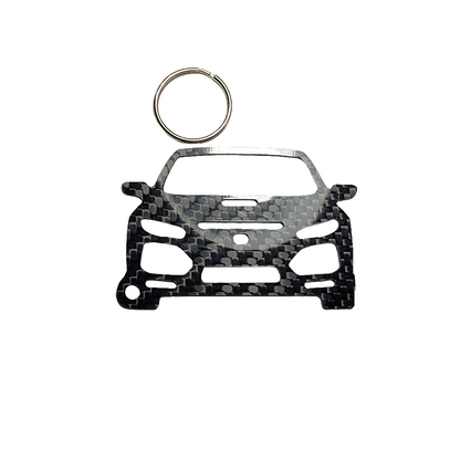 Carbon Fiber keychain for Honda Civic Type R FK8 (2017-Present) 6th Generation Inspired Keychain Lanyard front view Glossy Twill